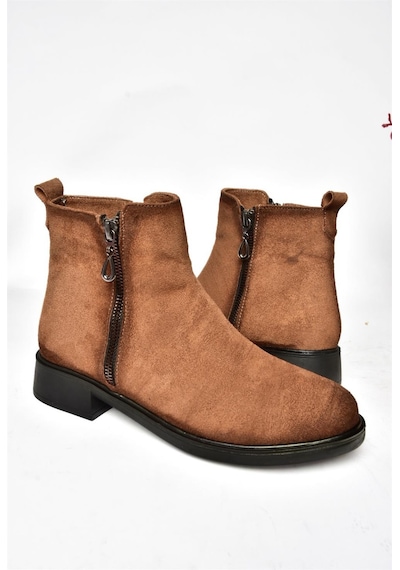 Fox Shoes R374050402 Taba Süet Alçak Tabanlı Kadın Bot Taba Fox Shoes R374050402 Taba Süet Alçak Tabanlı Kadın Bot Taba