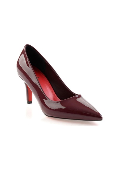 Bambi Bordo Kadın Klasik Topuklu Ayakkabı K01231083598 Bordo