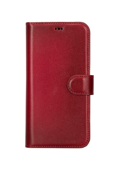 Plm Apple İphone 15 Plus Uyumlu Deri Cüzdanlı Kılıf Mwwn V4ef Kırmızı Acı Kahverengi