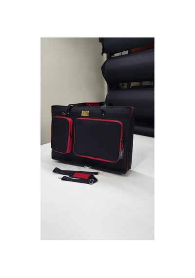 Prime 4+ Setup İçin Çanta Soft Case Kılıf. 2 Cepli Kırmızı Siyah.