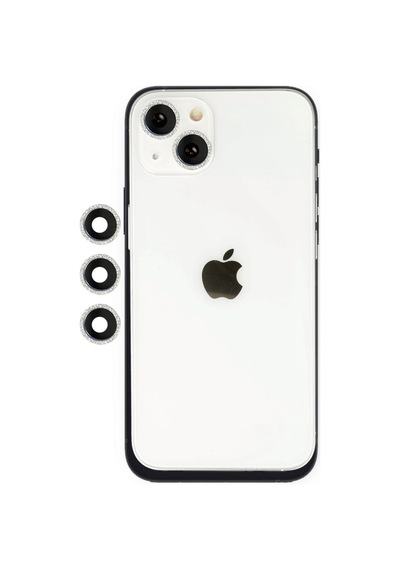 Apple iPhone Uyumlu 14 Shine Kamera Lens - Gümüş