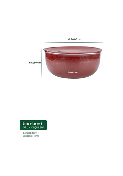 Nostalji - Karıştırma Kabı Bordo 24 Cm kırmızı