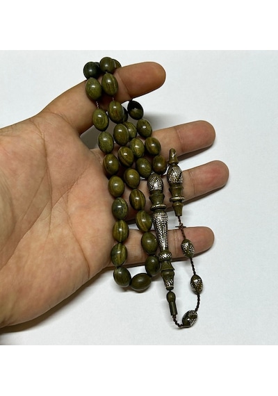 Han Ticarethane Kamil Puğ Ve Muhammed Erden Usta İşi Gümüş Çakım Pelesenk Ağacı Tesbih