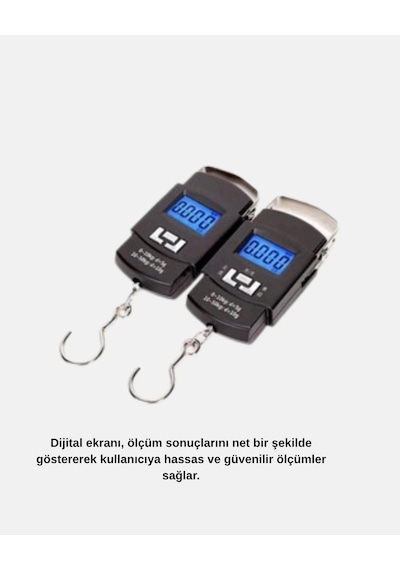 Mey İthalat Dijital El Kantarı 50 Kg Taşıma Kapasiteli, Taşınabilir Hassas Tartı Çok Renkli