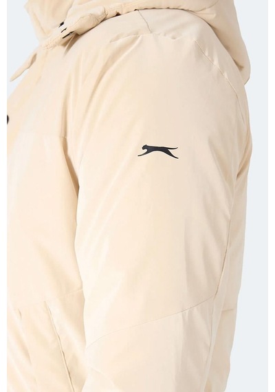 Slazenger Grım Erkek Çıkarılabilir Kapüşonlu Bej Mont & Kaban