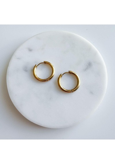 Çelik 2 Cm Halka Küpe Gold