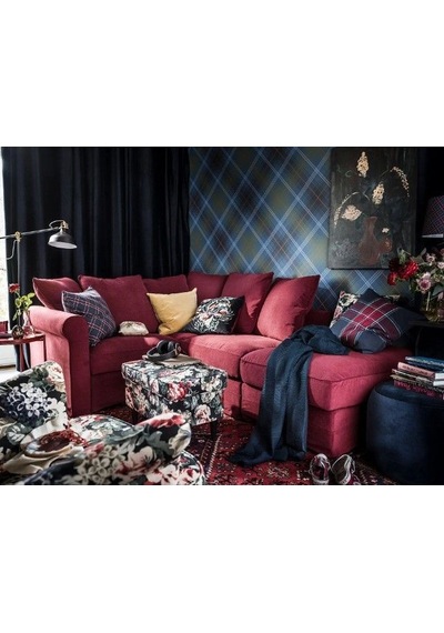 Ikea Leıkny Yastık Kılıfı 50 X 50 Cm Siyah - Kırmızı - Bej Çok Renkli