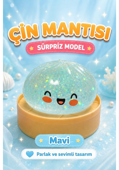 Orijinal Simli Çin Mantısı Squishy Oyuncak Sağlığa Uygun Yıkanabilir Yumuşak Oyuncak Sürpriz Renk Çok Renkli