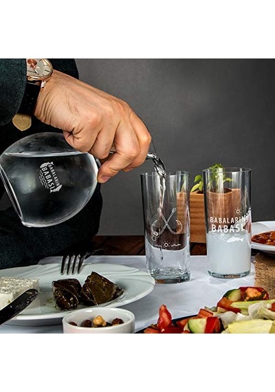 Babaların Babası Esprili Ahşap Kutulu Rakı Seti 2 Adet Kadeh 1 Adet Sürahi Duble Metre Çok Renkli