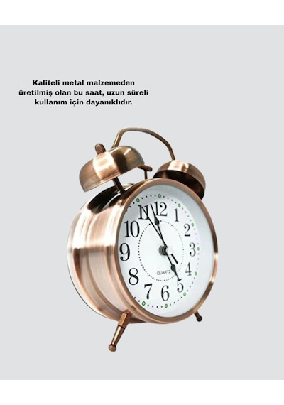Mey İthalat Bronz Metal Masa Saati