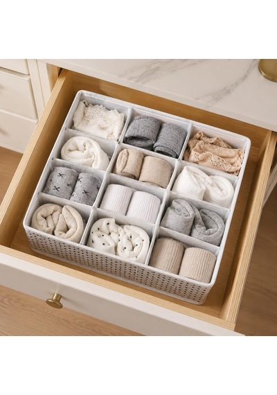 12 Bölmeli Çekmece Düzenleyici Organizer Çorap, İç Çamaşırı Ve Aksesuar Saklama Kutusu 31 X 25 X 12 Cm Diğer
