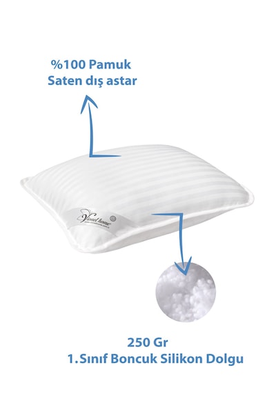 Vionel Home Saten Bebek Yastığı Pamuk Kılıf Boncuk Silikon İç Dolgu