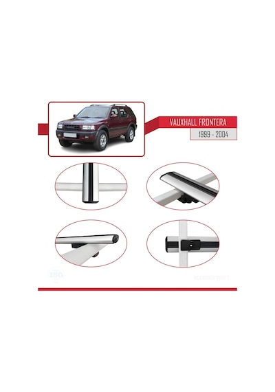 Vauxhall Frontera 1999-2004 Arası İle Uyumlu Basic Model Ara Atkı Tavan Barı Gri 3 Adet