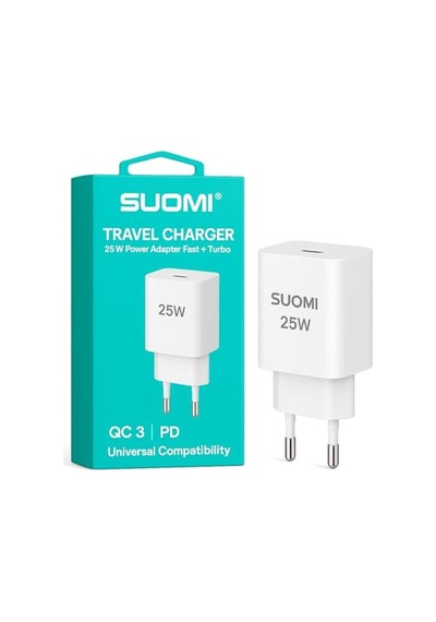 Ayrex Suomı 25w Type-c Hızlı Şarj Adaptörü, Pd Power Delivery, Tek Çıkışlı Usb-c Port, Beyaz, Kompakt Duvar Ş