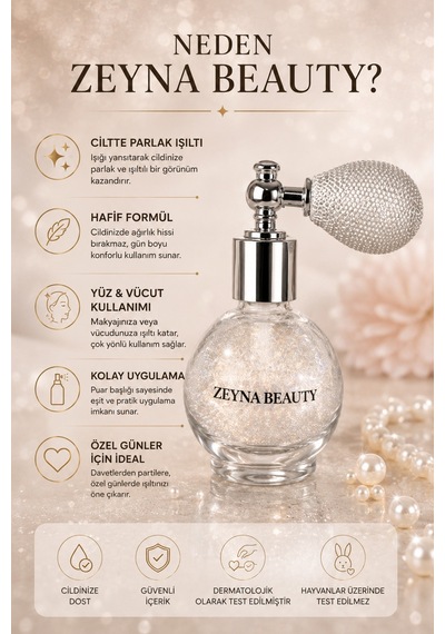 Beyaz&silver Glitter Toz Sprey, Yüz Ve Vücut Simi Işıltılı Beyaz - 602716742 Beyaz