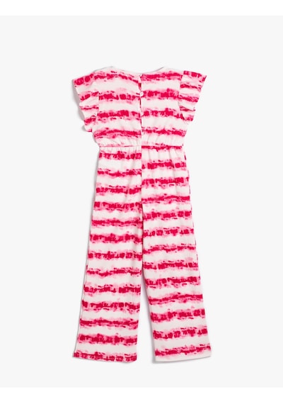 Koton Batik Tulum Yuvarlak Yaka Kolsuz Fırfırlı Pembe Desenli 4skg80012ak Pembe Desenli