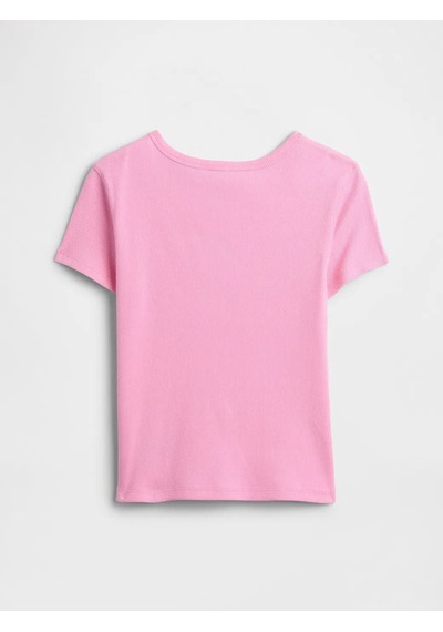 Gap V-sp Ss Rıb Tee Pembe