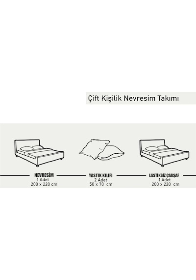 Beyaz Çift Kişilik Nevresim Takımı Beyaz