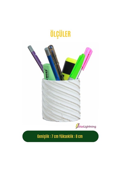 Kalemlik Beyaz Renk Masa Kalemliği Organizer Kalemlik Model 6 Çok REnkli