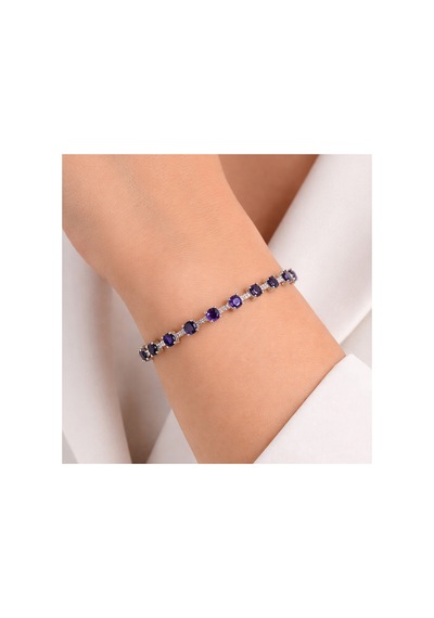 925 Ayar Gümüş Zirkon Mor Taşlı Kadın Bileklik Doğum Günü Sevgililer Günü Hediyesi 19.5 Cm Gümüş - 818946125 Gümüş 925 Ayar Gümüş Zirkon Mor Taşlı Kadın Bileklik Doğum Günü Sevgililer Günü Hediyesi 19.5 Cm Gümüş - 818946125 Gümüş