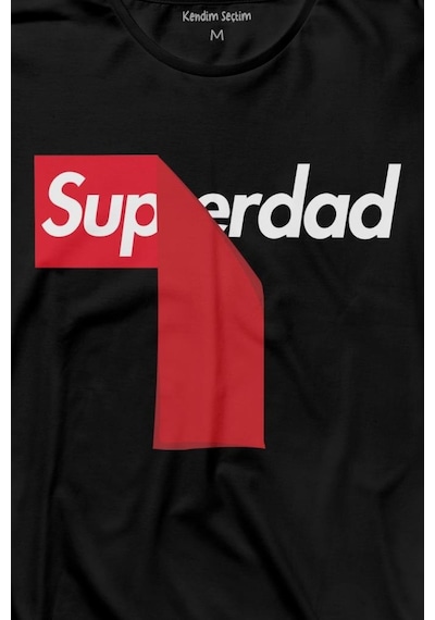 Superdad Etiket Süper Baba Uzun Kollu Tişört Baskılı T-shirt 001
