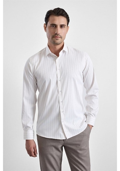 Süvari Bej Slim Klasik Yaka Casual Gömlek Gm1008400365-bj3