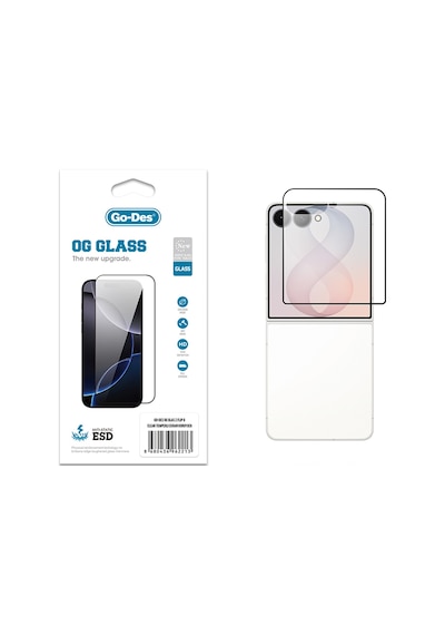 Galaxy Z Flip 8 Uyumlu Go Des Og Glass Antistatik Temperli Cam Ekran Koruyucu Şeffaf