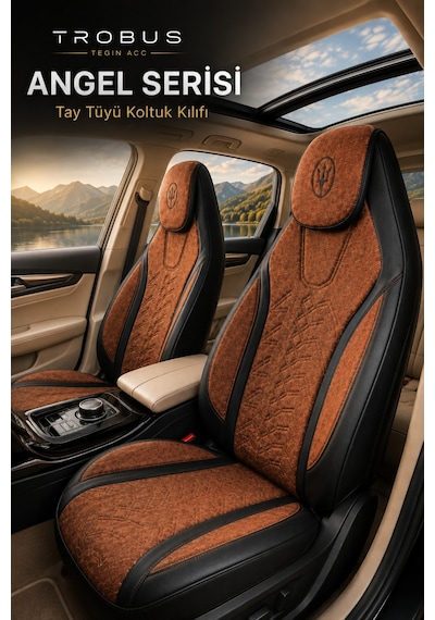 Geely Emgrand 2010-2012 Uyumlu Angel Serisi Taba Siyah Oto Koltuk Kılıfı