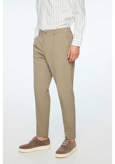 Morven Erkek Vizon Polyamid Trend Desenli Slim Fit Pantolon 26ys003006405 Vizon