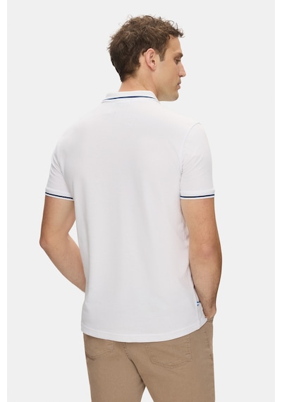 Fahr Beyaz Polo Yaka Nakışlı %100 Pamuk Standard Fit Erkek Tshirt Beyaz