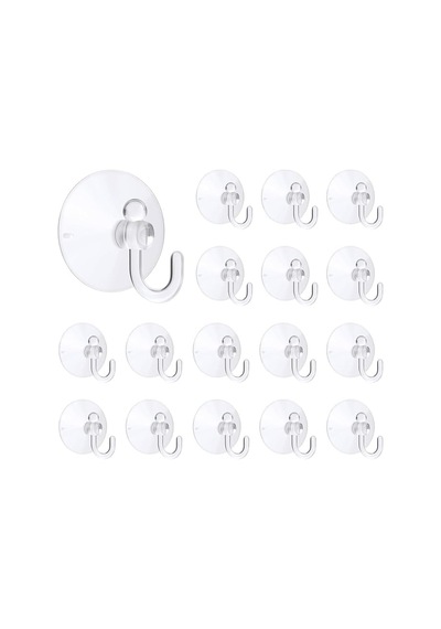16 Lı Şeffaf, Vantuzlu Kanca Seti, Güçlü Tutuşlu, İz Bırakmayan Pvc Askı Aparatı, Işık Zinciri, Led Işık Ağı, Perde, Balon, Yılbaşı, Parti Ve Etkinlik Dekorasyonu İçin Pratik Kullanım Küçük 50cm