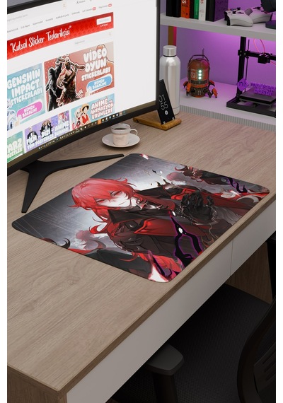 Diluc Genshin Impact Anime Gacha V1 - 48x40 Xl Gaming Mouse Pad Fare Altlığı