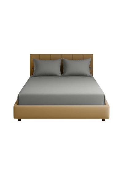 Sabia%100 Pamuk 62 Tel 155 Tc 160x200 +37 Cm Yüksekliğe Uygun Çift Kişilik Lastikli Çarşaf Seti Gri