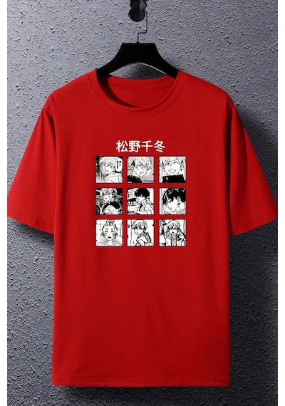 Unisex Ken Kaneki Baskılı T-shirt Kırmızı