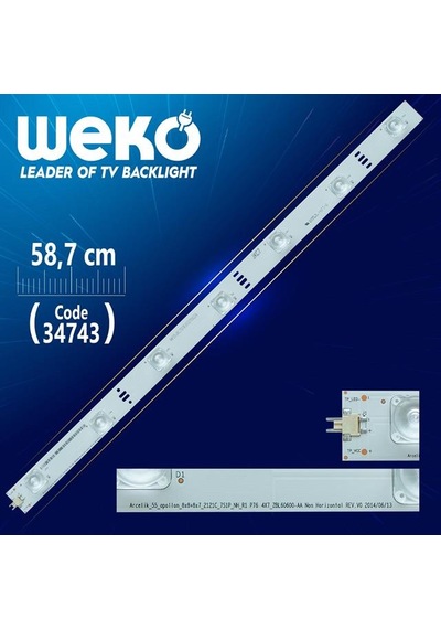 Arcelik 55 Apollon 8x8+8x7 2121c 8s1p Nh L2 P76 4x8 Zbl60600-aa - 58.7 Cm 8 Ledli - Wk-044 Led Tv Bar