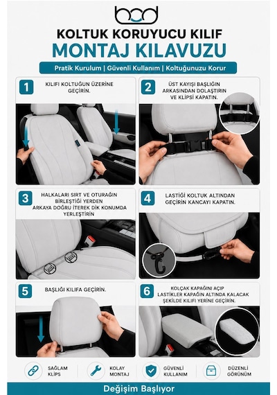 Bod Renault Boreal Oto Koltuk Koruyucu Kılıf 2026-sonrası Latmos Serisi Taba
