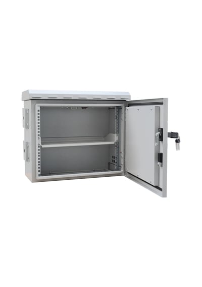 12U 19" 250Mm Outdoor Mobese Direk Tipi Rack Kabinet Çift Cidarlı