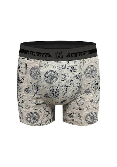 Darkzone Desenli Klasik Erkek Boxer - Dzn2666 Gri