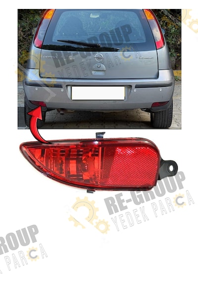 Opel Corsa C Arka Tampon Reflektörü Makyajlı Kasa 2004-2006 -sol-
