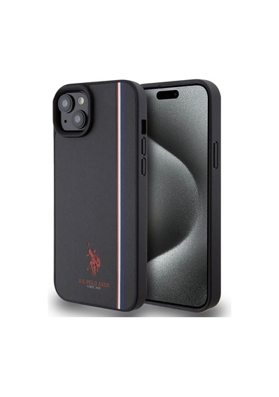 Apple iPhone Uyumlu 15 Plus Kılıf U.s. Polo Assn. Lisanslı Üç Renk Şerit Tasarımlı Baskı Logolu Kap