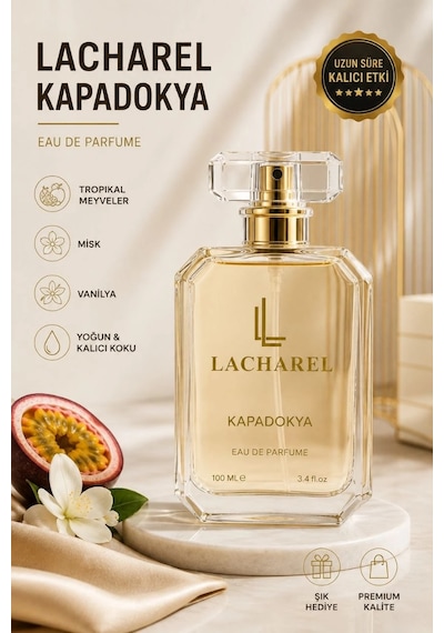 Lacharel Kapadokya Kadın Eau De Parfum 100 Ml Tropikal Meyveli Misk Vanilyalı Parfüm Ferah