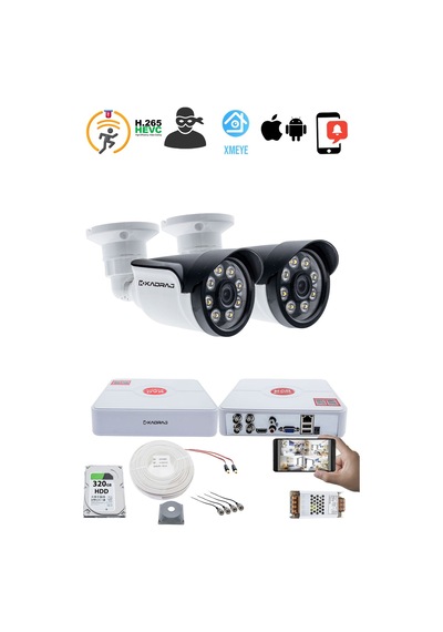 2 Kameralı Set - 5mp Sony Seculensli 1080p Ahd, Kdj-2s-8w-ss-p 2 Kameralı Set - 5mp Sony Seculensli 1080p Ahd, Kdj-2s-8w-ss-p