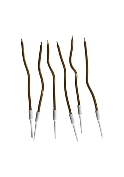 Eğik Pasta Mumu Sarı Renkli 6 Lı 14 Cm