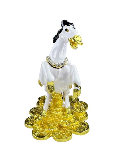 Şahlanan At Biblo 10 10 CM Beyaz Gold Taş Detaylı Şahlanan At Biblo 10 10 CM Beyaz Gold Taş Detaylı