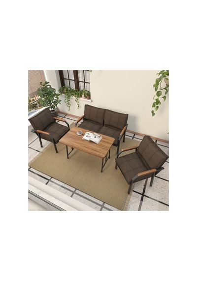 Mygusi Hayal Balkon, Cafe, Metal Kanepe Koltuk Takımı , Bahçe Mobilyası, 2+1+1 + 70x110 Masalı Kahverengi Mygusi Hayal Balkon, Cafe, Metal Kanepe Koltuk Takımı , Bahçe Mobilyası, 2+1+1 + 70x110 Masalı Kahverengi