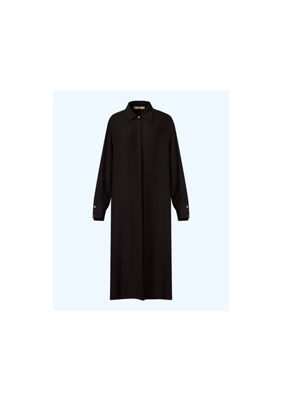 Seçil Dokulu Düğmeli Uzun Tunik Siyah - 716515210 Siyah