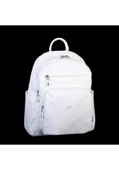 Nas Bag Kadın Çok Gözlü Hafif Su Geçirmez Unisex Water Proof Çanta Beyaz