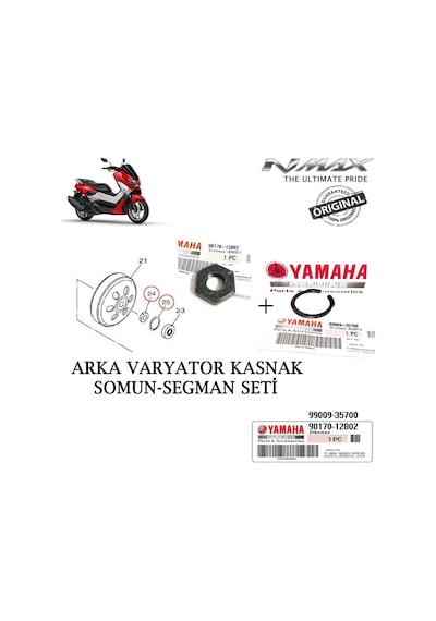 Yamaha Nmax 125/155 2015-2020 Arka Varyatör Kasnak Somun Seti