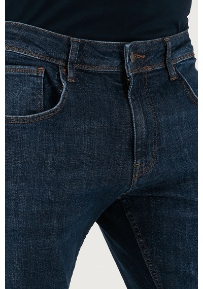 Buratti Pamuklu Slim Fit Yüksek Bel Dar Paça Jeans Erkek Kot Pantolon 3300C41Tokyo Lacivert