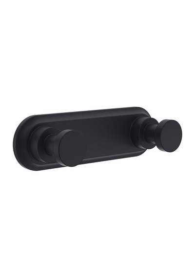 Line Bathroom Master Bornoz Askılık 128602 İkili Lamalı Mat Siyah Mat Siyah Siyah